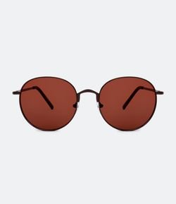Óculos de Sol Masculino Redondo em Metal