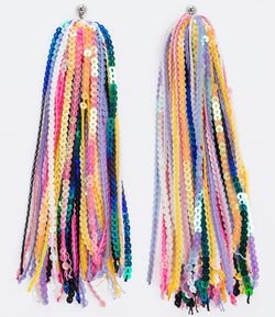Brinco com Tassel de Paetês Coloridos