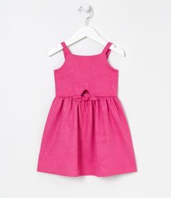 Vestido Infantil Texturizado com Nózinho - Tam 1 a 4 anos