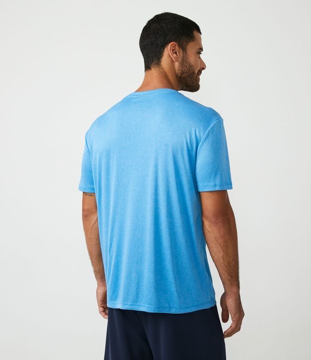 Camiseta Esportiva Básica Dy Fit com Manga Curta Azul Claro 4