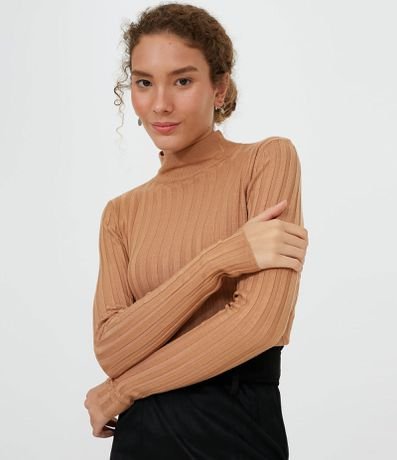 Blusa canelada gola alta renner Clearance