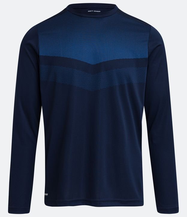 Camiseta Esportiva Manga Longa com Proteção UV Azul 6