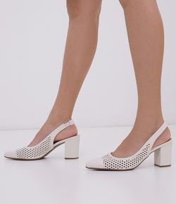 Sapato Feminino Chanel com Bolinhas Vazada Vizzano - Renner