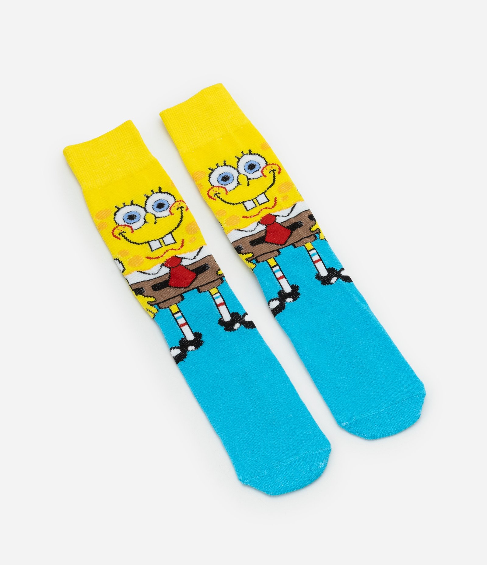 Meia Cano Longo com Estampa Bob Esponja Amarelo/Azul 4