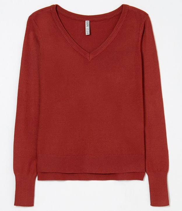 Blusa em Tricôcom Fenda Básica