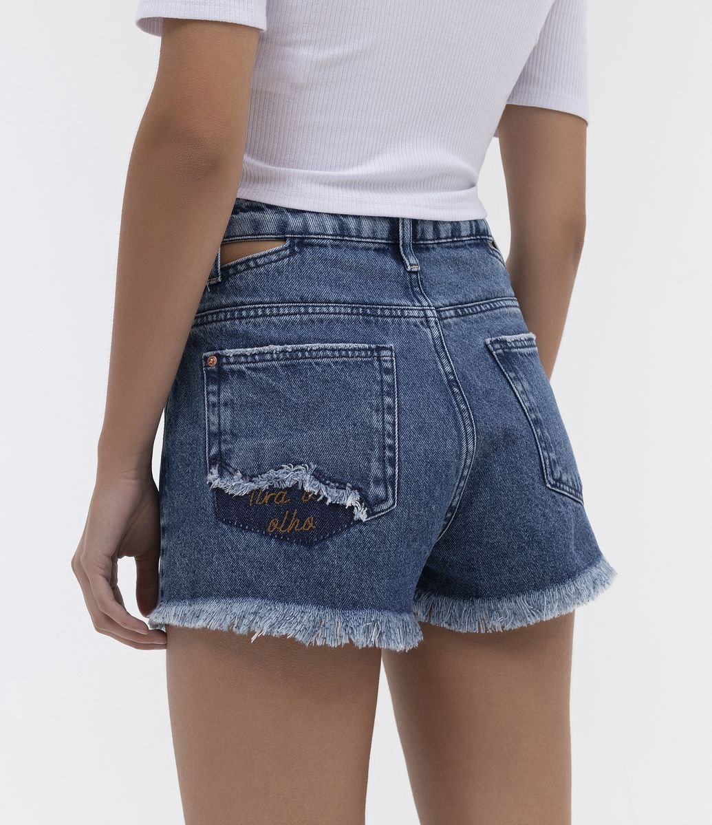 short jeans cintura alta renner