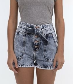 Short Jeans Clochard com Amarração