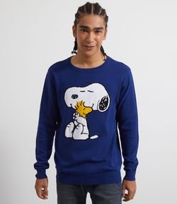 Suéter Manga Longa Estampa Snoopy 