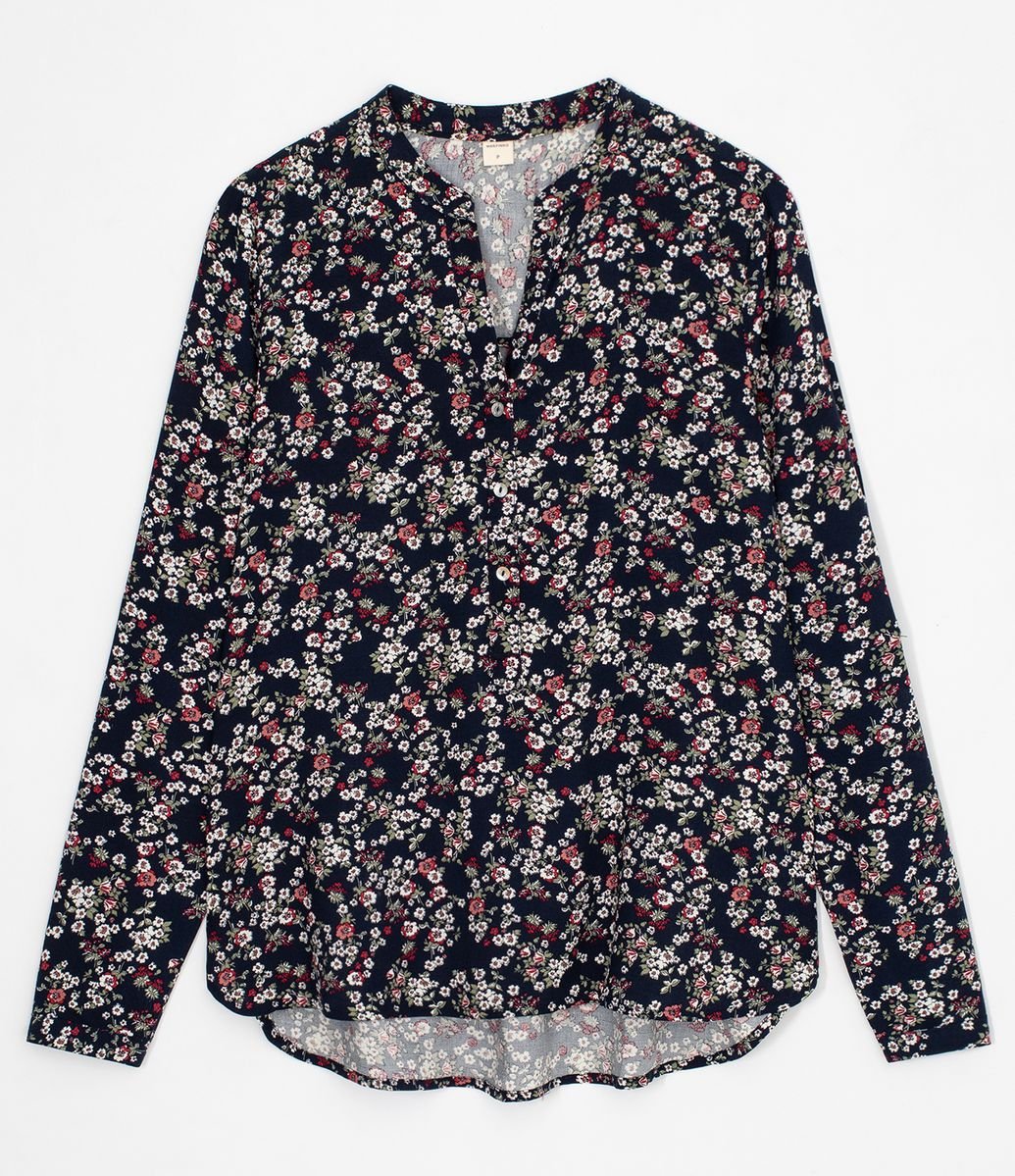 camisa manga longa floral