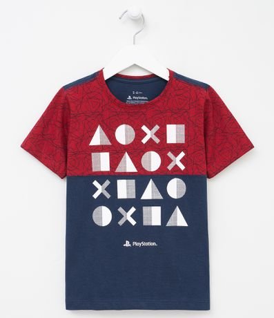 Camiseta Infantil Manga Curta Estampa Playstation - Tam 5 a 14 anos Menor preço em Camiseta Infantil Manga Curta Estampa Playstation - Tam 5 a 14 anos