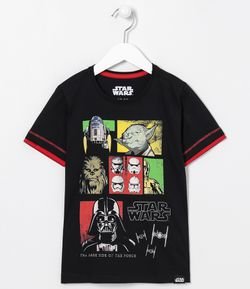 Camiseta Infantil Estampa Star Wars - Tam 5 a 14 anos