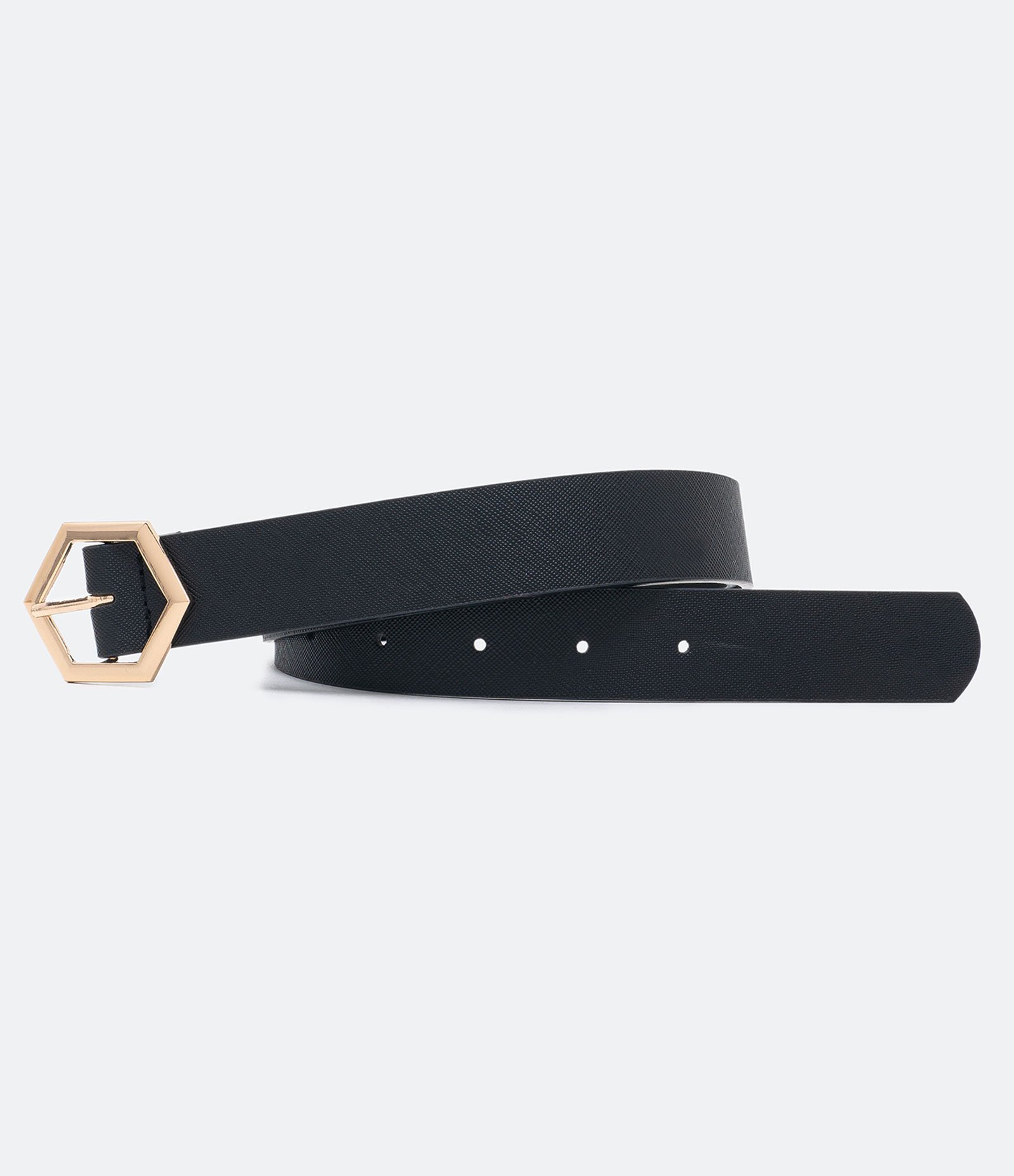Cinto Feminino com Fivela Hexagonal Preto 1