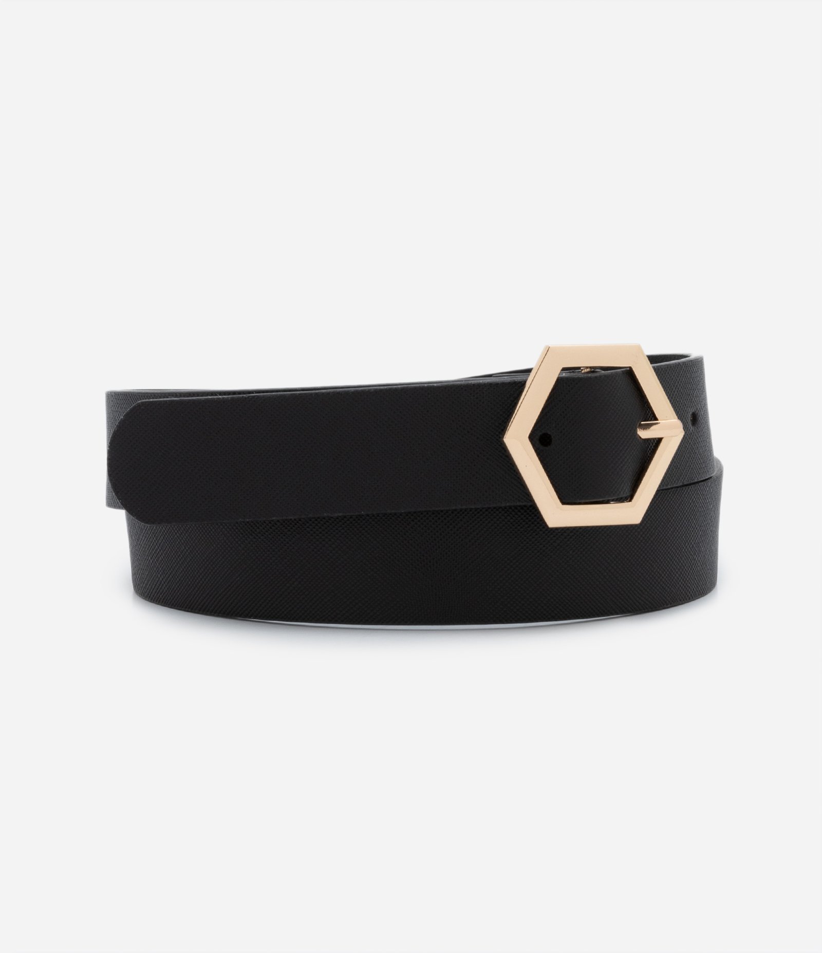 Cinto Feminino com Fivela Hexagonal Preto 2
