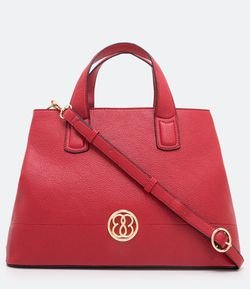 Bolsa Satchel Grande com Detalhe em Metal