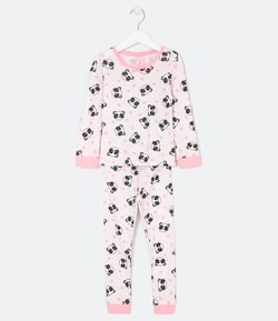 Pijama Infantil Manga Longa Estampa Panda - Tam 1 a 4 anos 