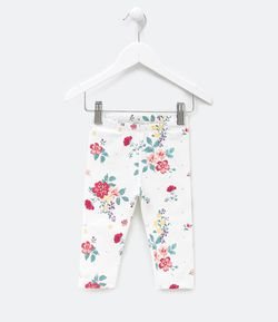 Calça Infantil Legging Floral - Tam 0 a 18 meses