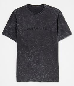 Camiseta Marmorizada Estampa Ocean Life 