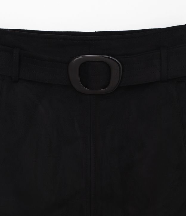 Pollera Midi en Gamuza con Cinturón  Negro 3
