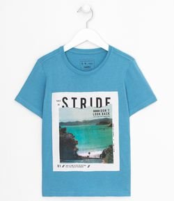 Camiseta Infantil  Estampa de Praia - Tam 5 a 15 anos
