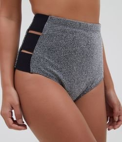 Short Hot Pant com Fio Metalizado