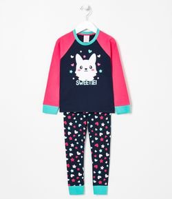 Pijama Infantil Estampa Dog Sweetie - Tam 1 a 4 anos