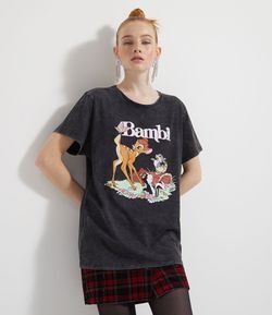 Blusa Marmorizada com Estampa Bambi
