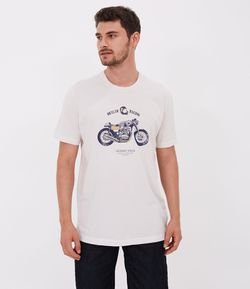Camiseta Manga Curta Estampa Localizada Moto