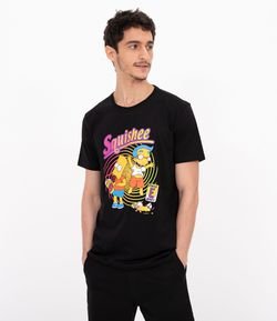 Camiseta Manga Curta Estampa Bart Simpsons 