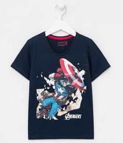 Camiseta Infantil Estampa do Capitão América - Tam 4 a 10 anos