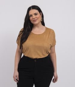 Blusa Lisa em Fake Suede Curve & Plus Size