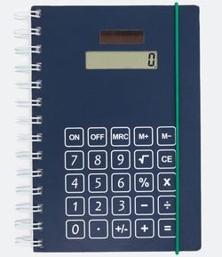 Caderno Liso com Calculadora 