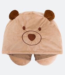 Travesseiro de Viagem com Capuz Estampa Urso