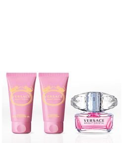 Kit Perfume Versace Bright Crystal Feminino Eau de Toilette + Gel de Banho + Loção Corporal