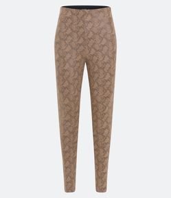 Calça Legging Animal Print com Ziper Lateral