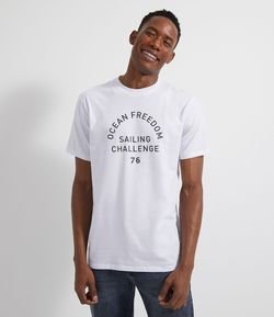 Camiseta Manga Curta com Estampa Ocean Freedom
