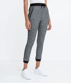 Calça Jogger em Moletom com Bolsos de Zíper
