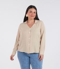 Blusa Lisa com Botões Curve & Plus Size
