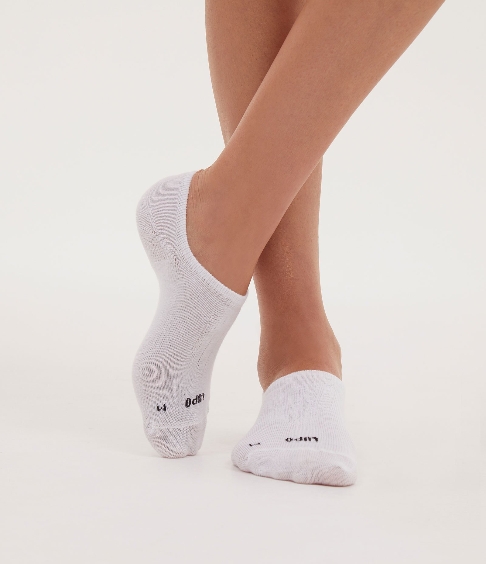 Kit 3 Meias Invisíveis Lisas Lupo Branco 1