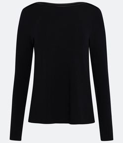 Blusa Básica em Meia Malha com Manga Longa