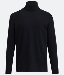 Camiseta Regular em Algodão com Gola Role e Manga Longa