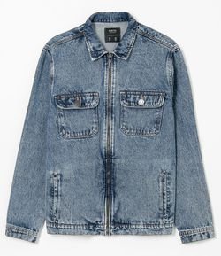jaqueta jeans masculina com ziper