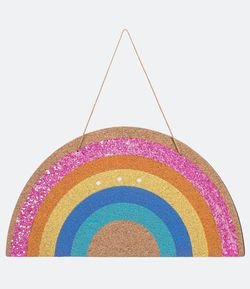 Quadro Decorativo Arco-Íris com Glitter