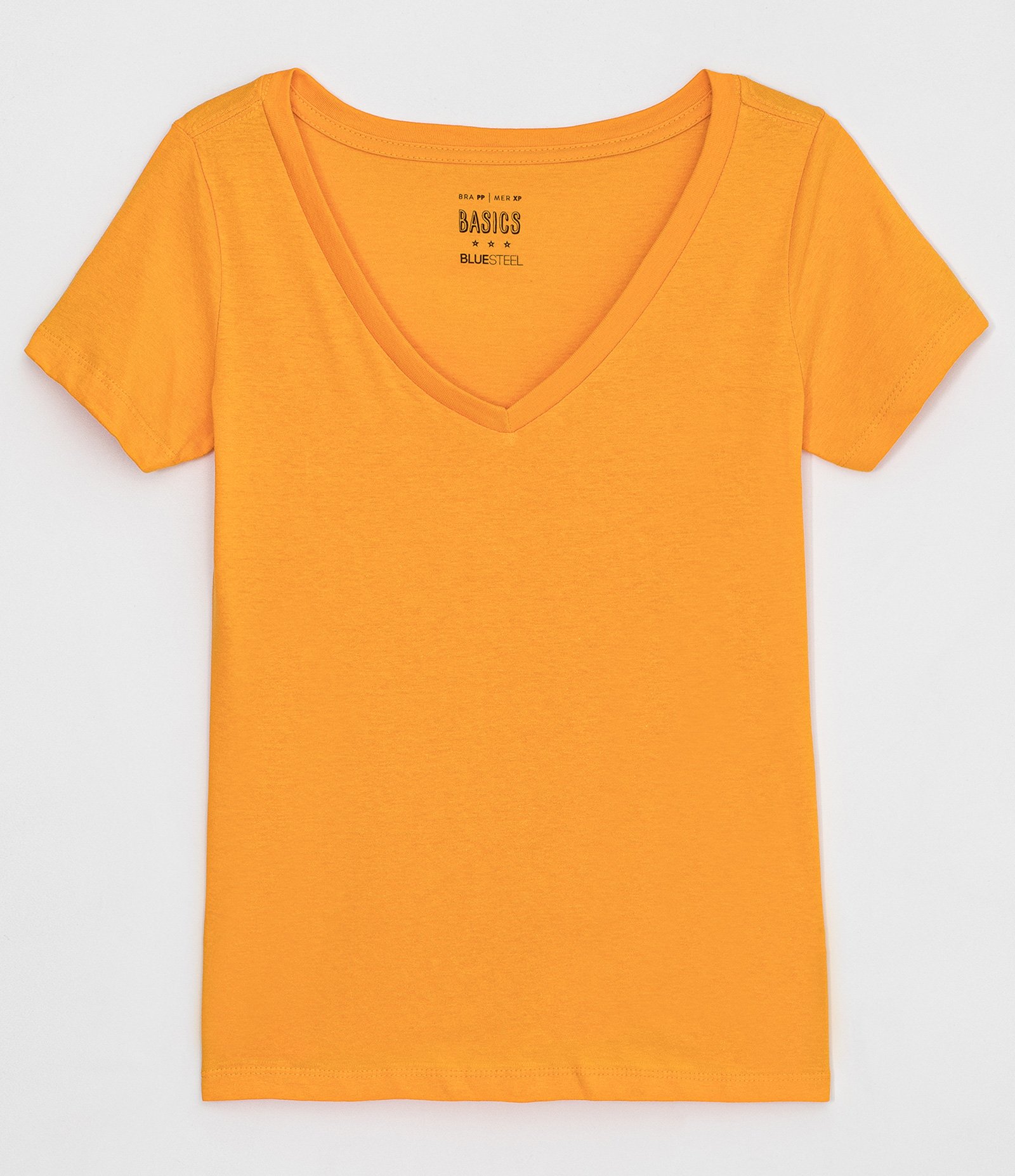 Camiseta em Algodão com Gola V e Manga Curta 4