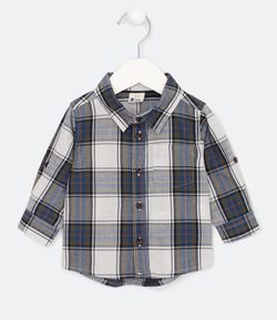 Camisa Infantil Estampa Xadrez - Tam 3 a 18 meses