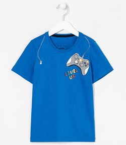 Camiseta Infantil Estampa de Game - Tam 5 a 14 anos