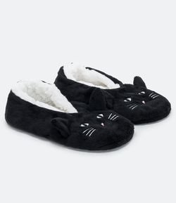 Meia Home Socks com Antiderrapante Estampa Gato