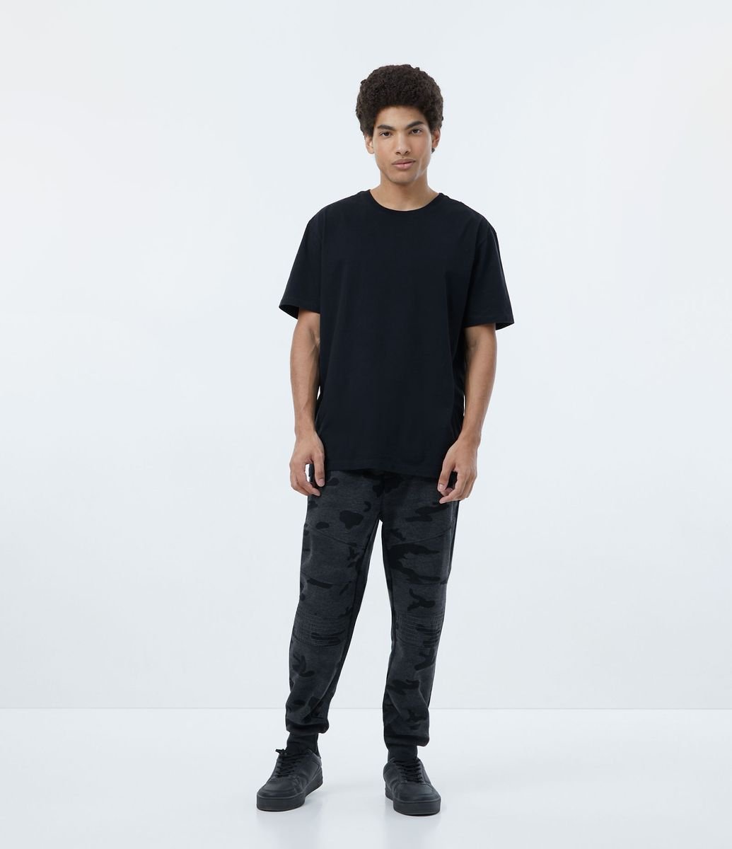 Pantalón Jogger en Algodón Militar Negro