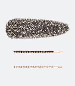 Kit 3 Grampos de Cabelo com Strass