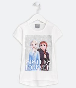 Camiseta Infantil Elsa e Anna Frozen - Tam 2 a 14 anos