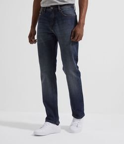 Calça Jeans Slim Liso com Detalhe no Bolso 